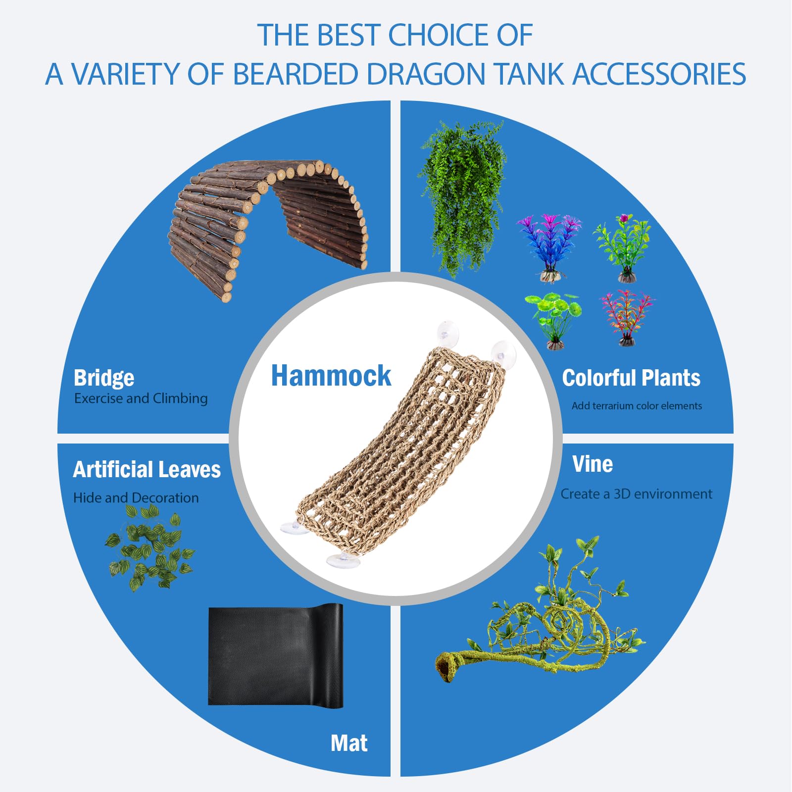 Herccoci reptile mat provides soft, durable habitat flooring for cozy resting.