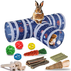 HERCOCCI collapsible rabbit tunnel 3-way for space-saving, versatile play.