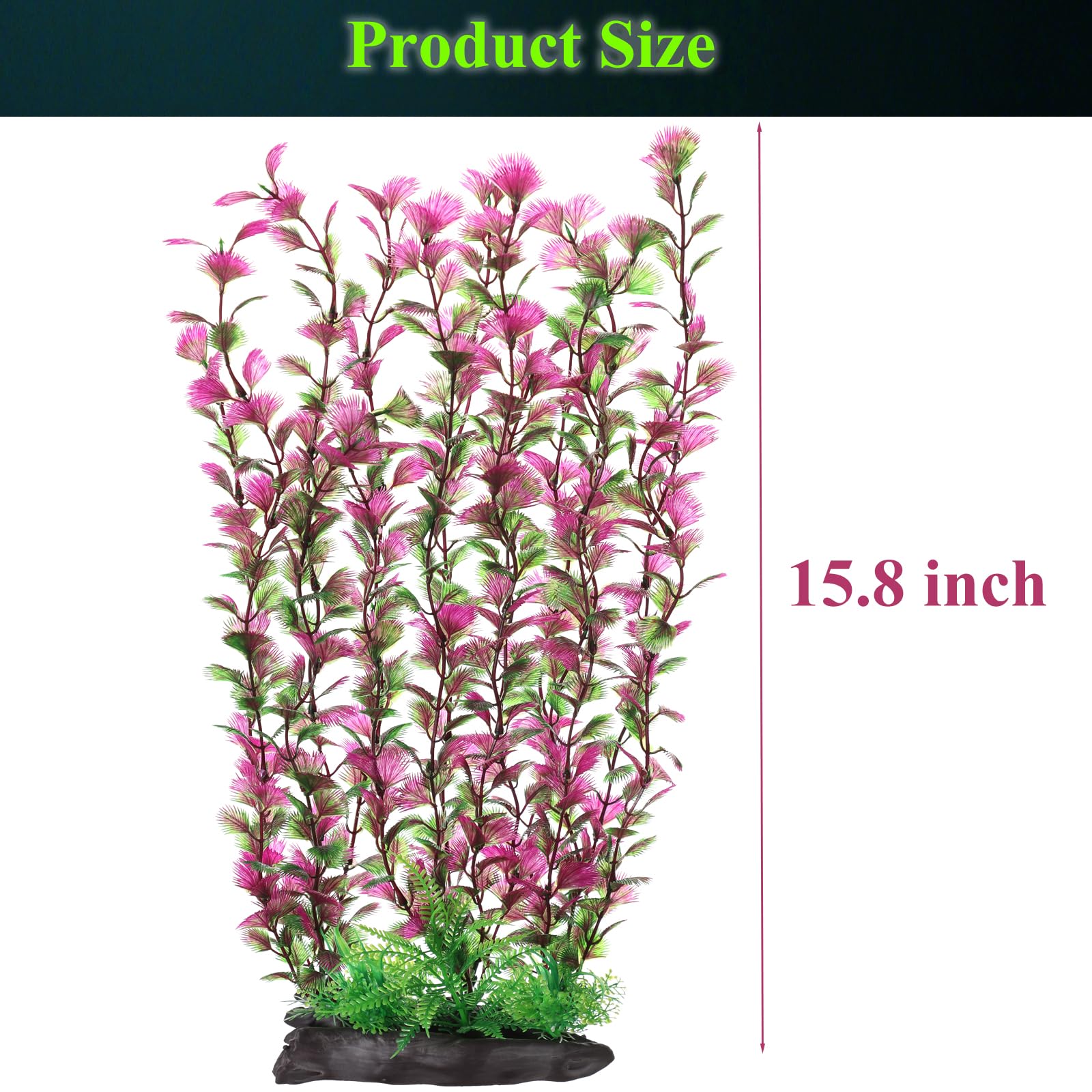 HERCOCCI tall artificial plant aquascape enhances depth and color.