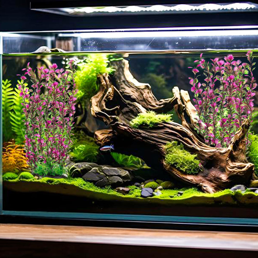 HERCOCCI aquarium silk plant in-tank setup showcases easy maintenance.