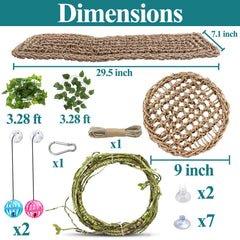 HERCOCCI circular reptile hammock provides a comfy lounging spot in the tank.