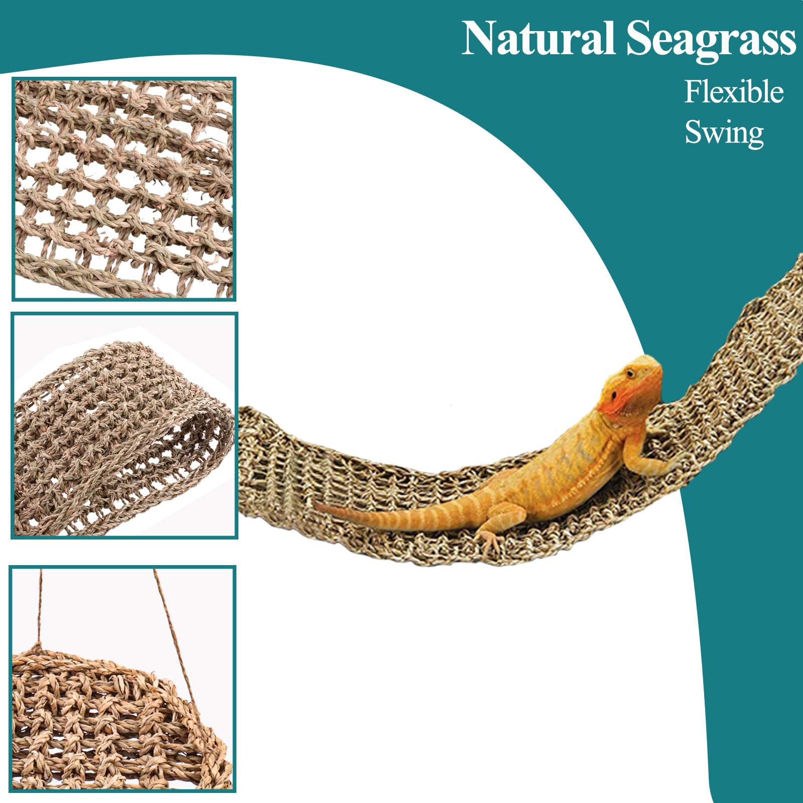 HERCOCCI natural seagrass vine adds climbable decor and hideaway opportunities.