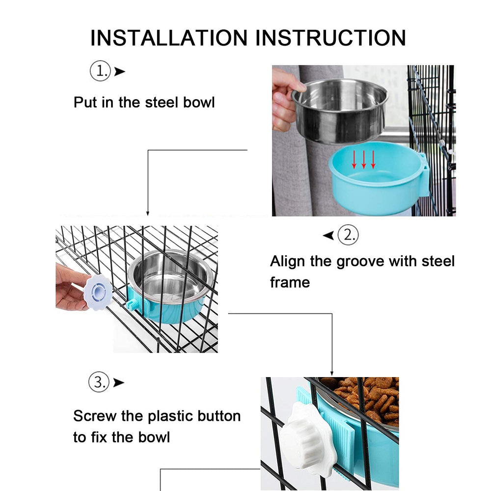 HERCOCCI puppy and small pet feeding inside cage to prevent spills