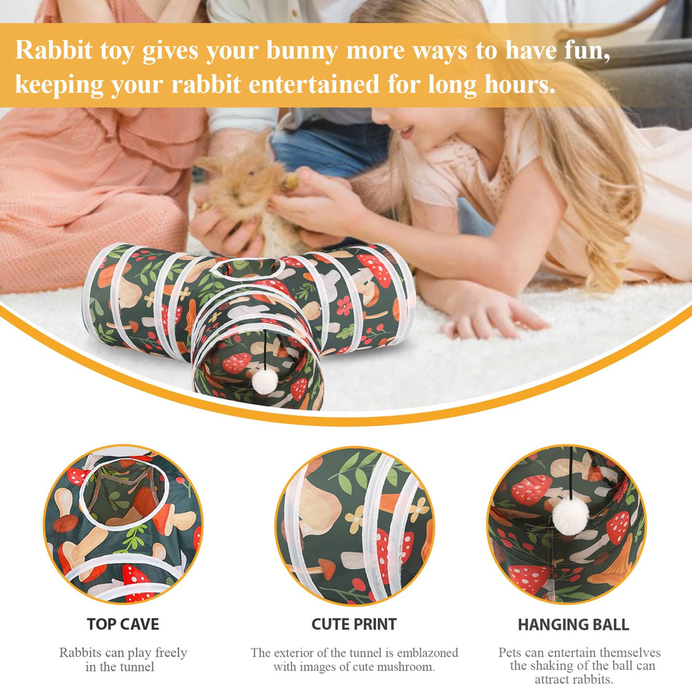 HERCOCCI rabbit tunnel 3-way entry showcases playful design for exploration.
