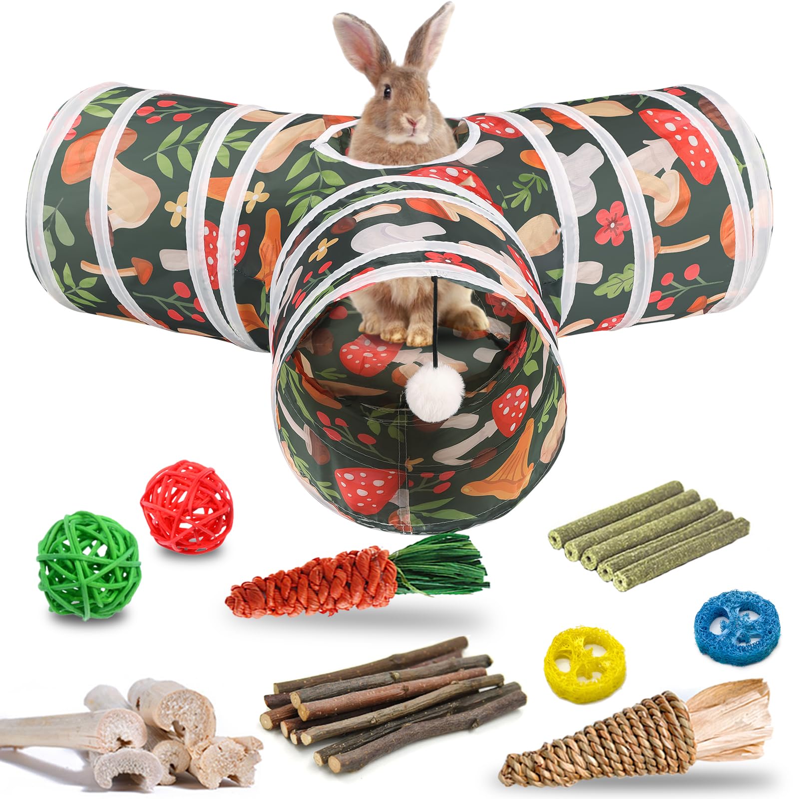 HERCOCCI rabbit tunnel collapsible for easy storage and travel-friendly play.
