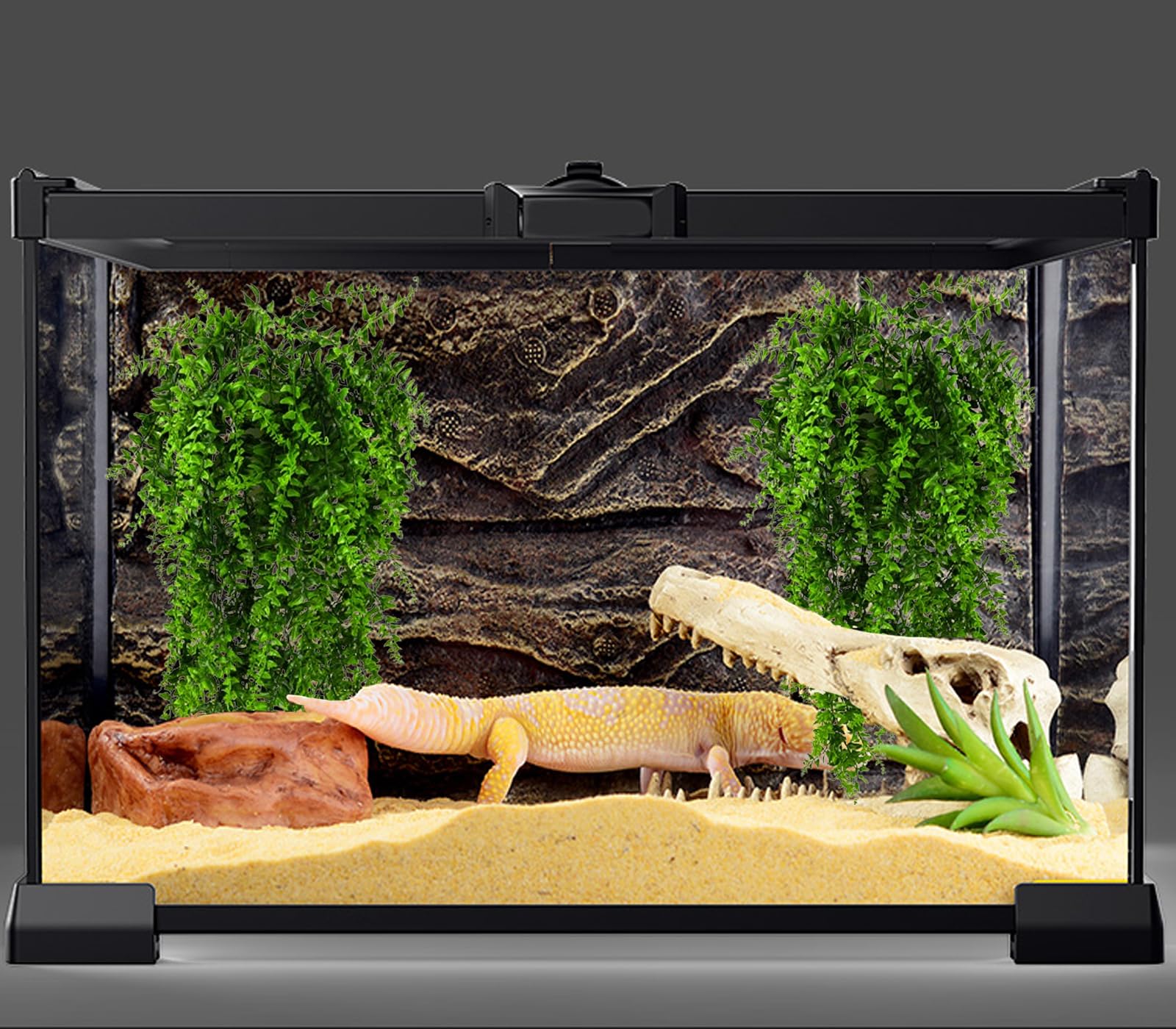 HERCOCCI reptile plants dynamic-hide-roost enable exploration and enrichment within the terrarium.
