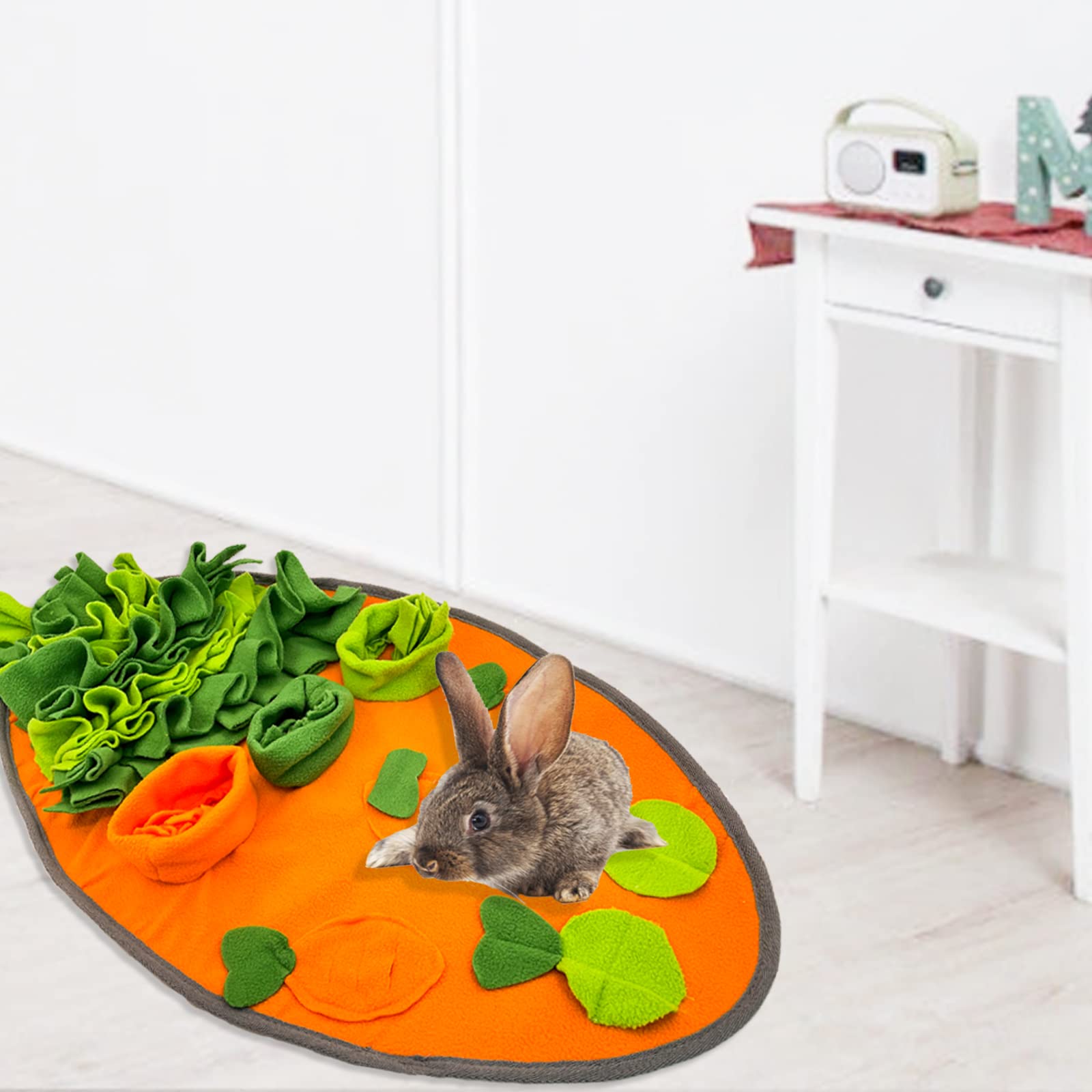 hercocci-snuffle-mat-durable-fabric stands up to curious rabbits during daily use
