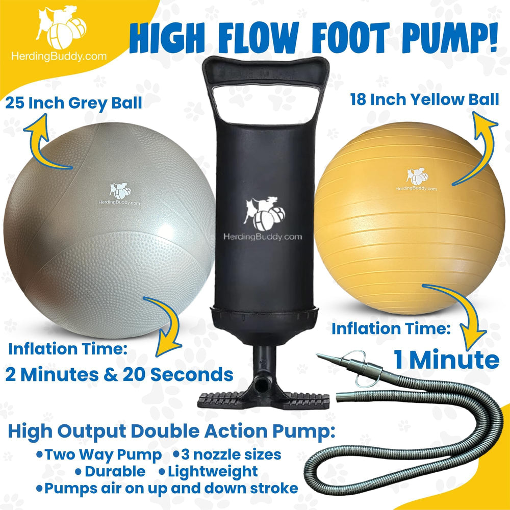 Herding Buddy high-flow pump action closeup demonstrates quick inflation for more fun.