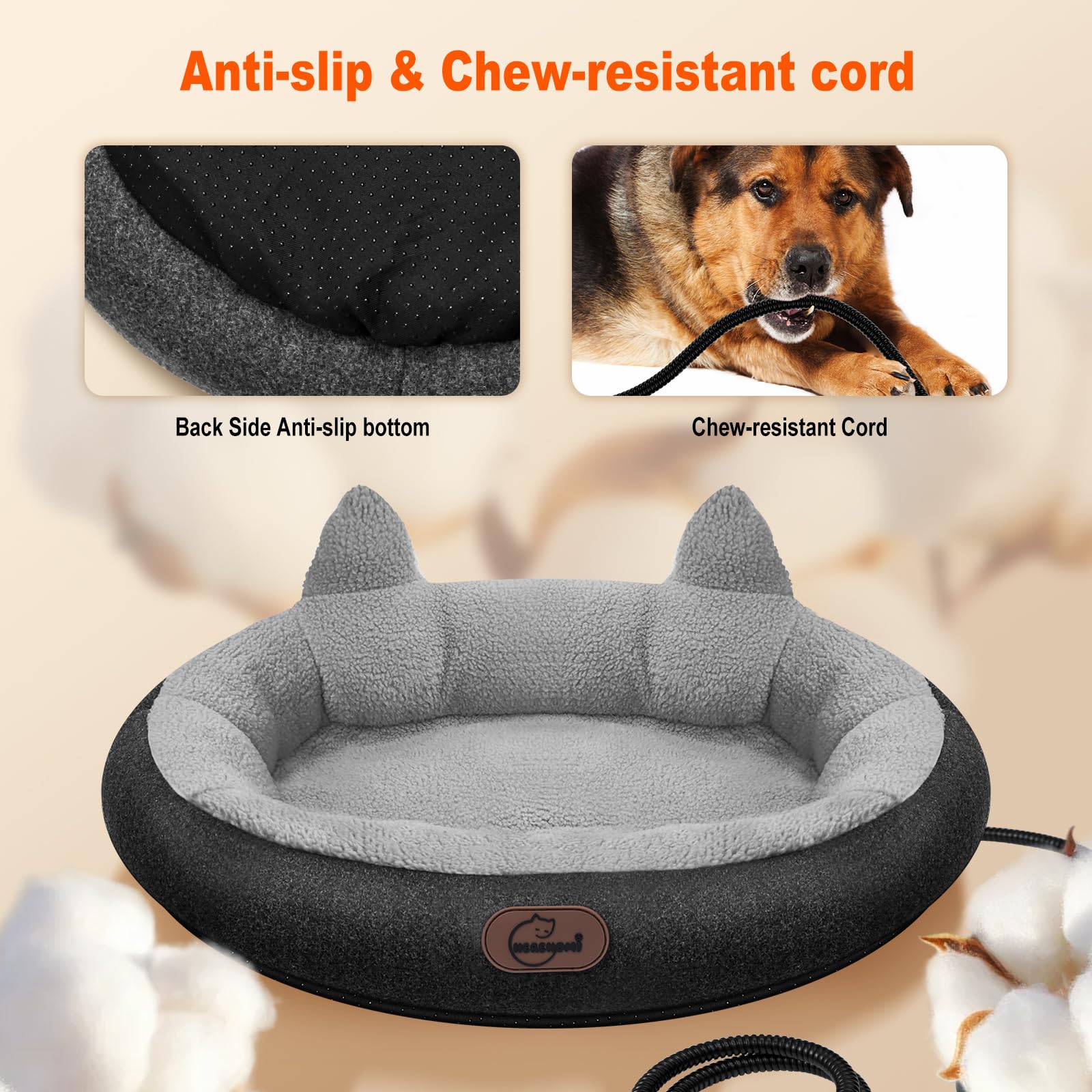 Herehomi cat bed removable waterproof pad for easy cleaning