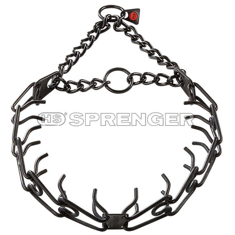 Herm Sprenger prong collar with center plate assembly chain enhances training control and safety