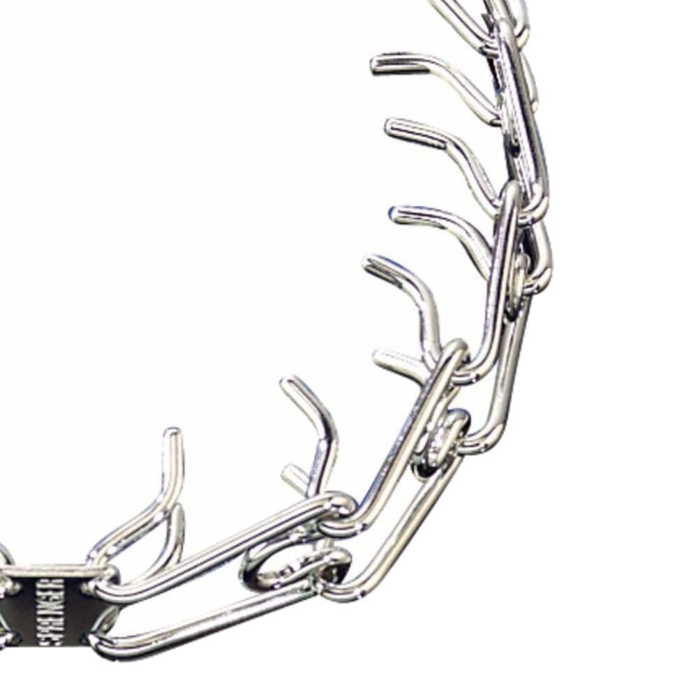 Quick-release buckle in Herm Sprenger collar lets you secure or remove the collar quickly during walks.