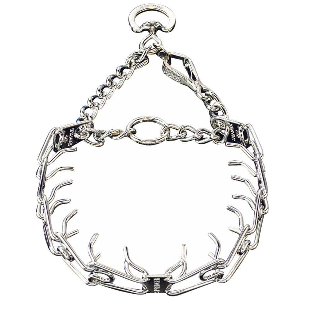 Herm Sprenger chrome-plated training collar with quick-release snap for easy training sessions.