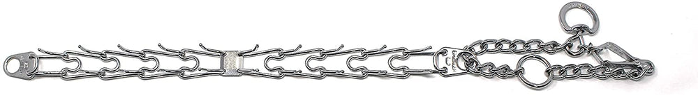 Herm Sprenger collar with rounded ends helps prevent neck irritation.