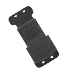 Herm Sprenger ClickLock buckle closeup on black stainless steel for quick collar changes.