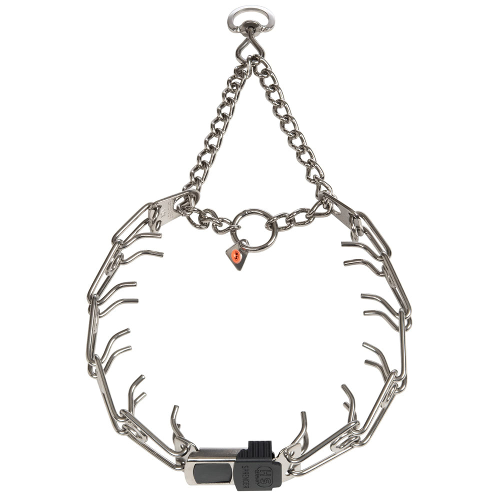 Herm Sprenger ClicLock buckle collar close-up showing quick-release convenience for training.