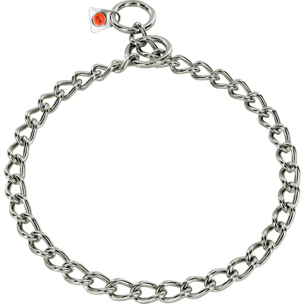 Herm Sprenger stainless steel dog collar with round links for reliable training and everyday wear.