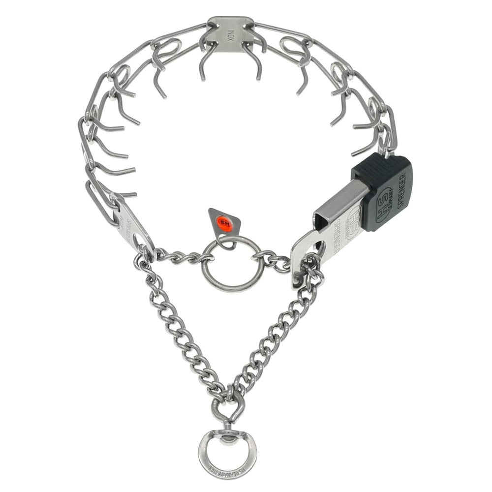 Herm Sprenger swivel D-Ring provides 360-degree leash mobility for tangle-free training sessions