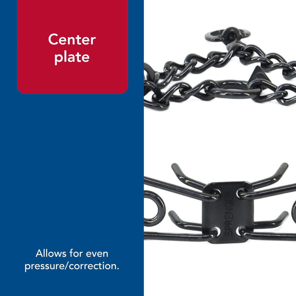 Herm Sprenger ultra-plus prong collar 16 inch chain emphasizes reliable control during walks