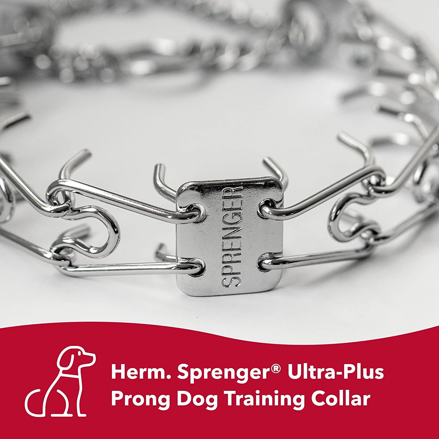 Herm Sprenger Ultra-Plus prong collar with adjustable links for precise sizing