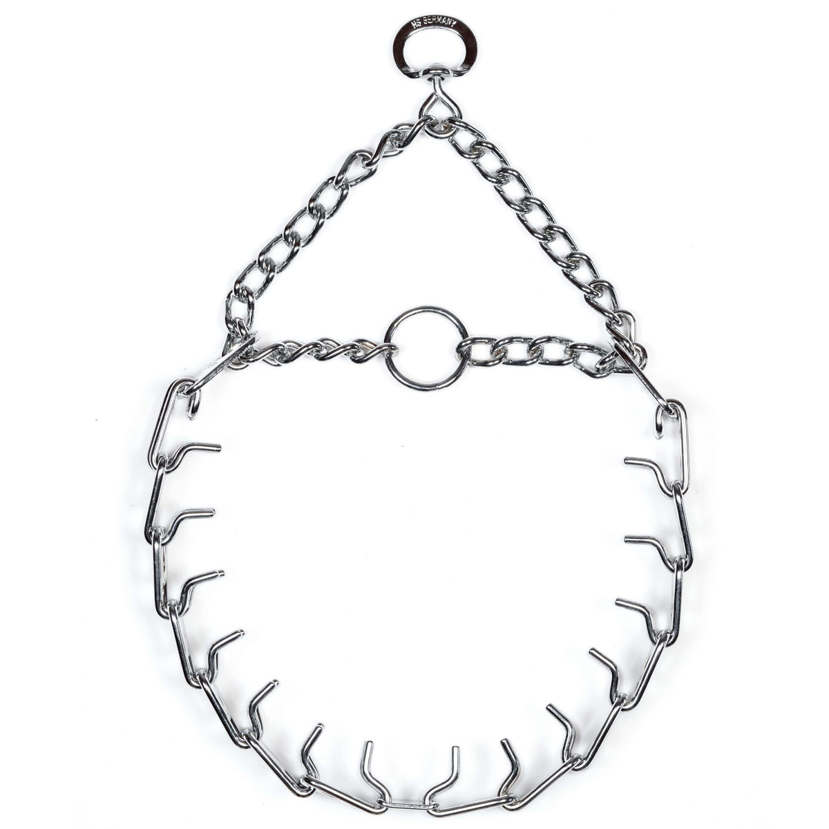 Herm Sprenger Ultra-Plus prong collar center plate close-up showing even pressure