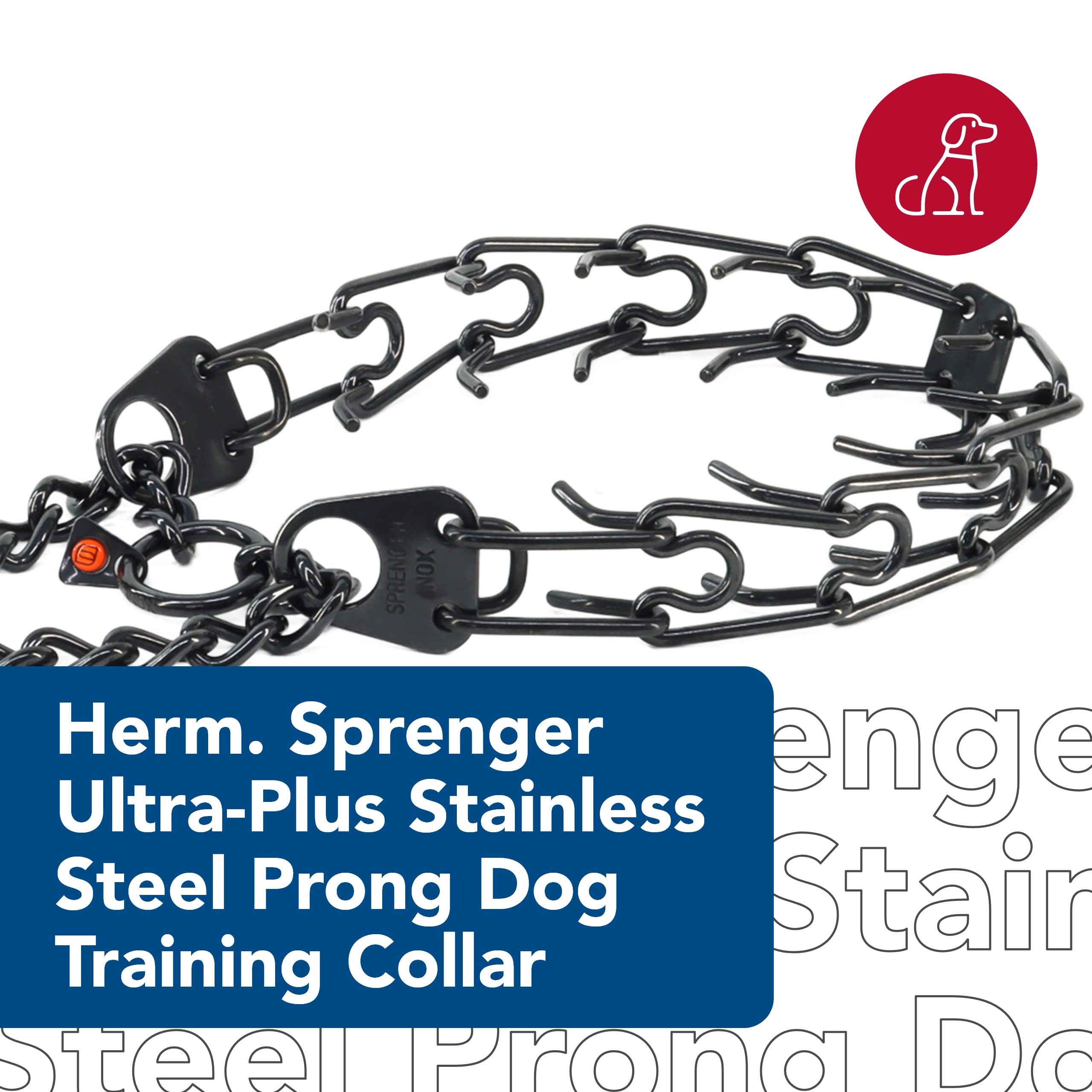 Herm Sprenger Ultra-Plus collar center plate side view shows natural contact during training