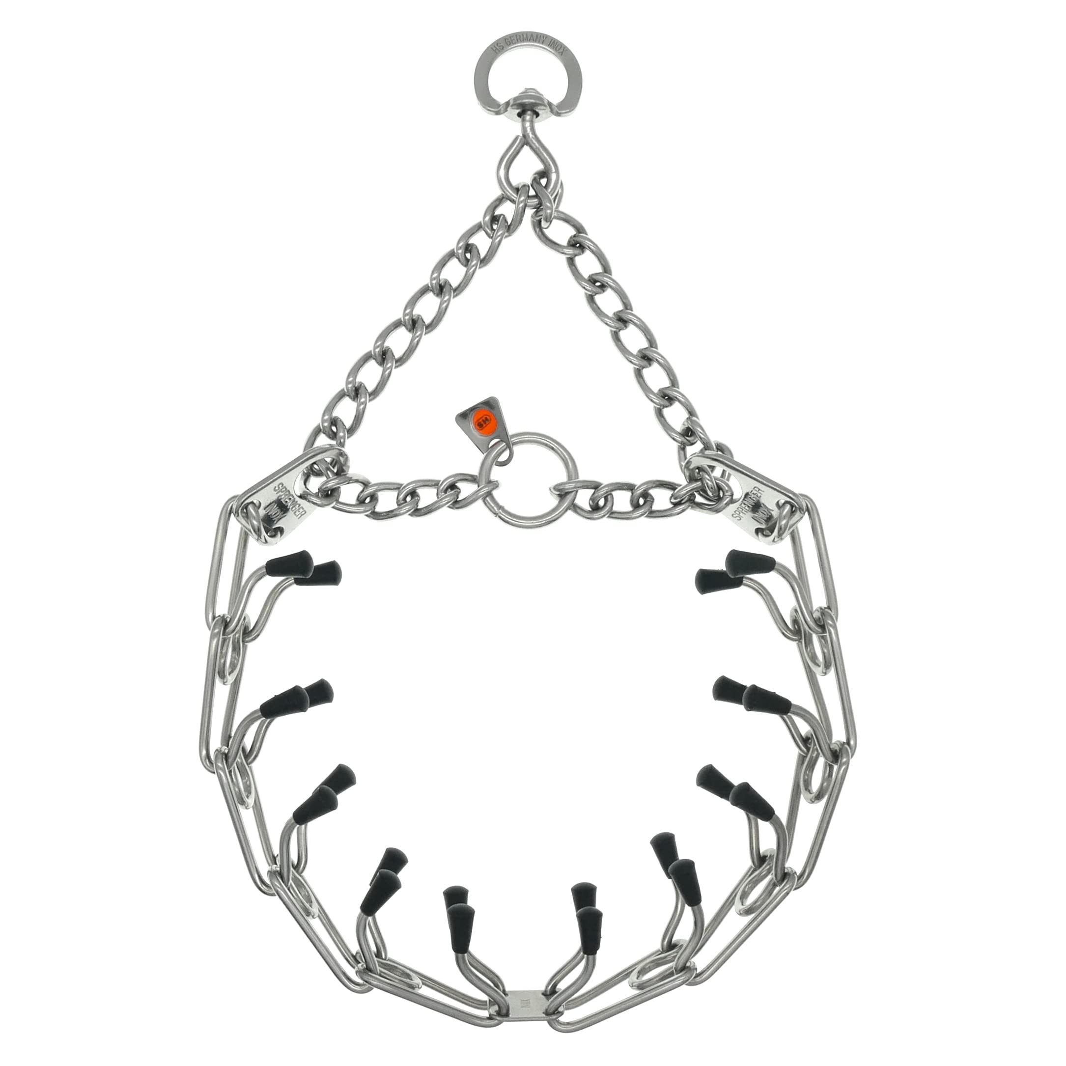 Herm Sprenger Ultra-Plus prong collar with center plate for confident training.