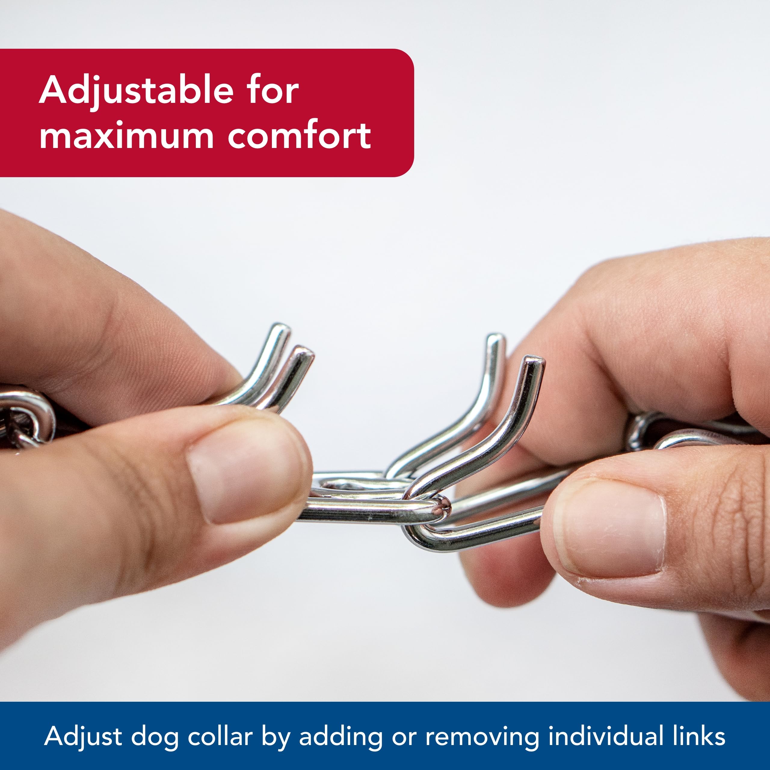 Herm Sprenger Ultra-Plus prong dog training collar chrome adjustment links demonstration for precise sizing