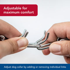 Herm Sprenger Ultra-Plus prong dog training collar chrome adjustment links demonstration for precise sizing