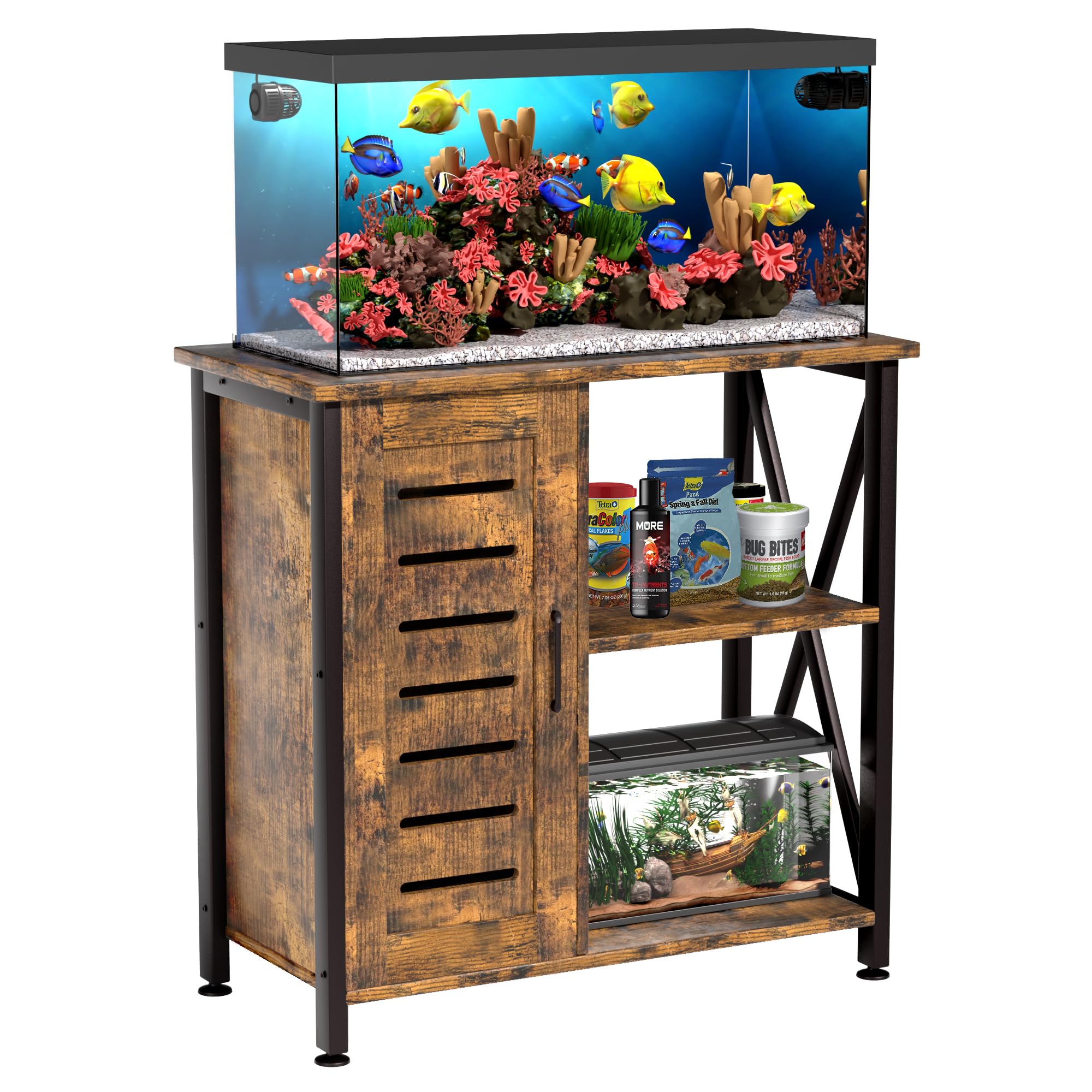 Herture 20-29 gallon stand tabletop supports a heavy aquarium securely