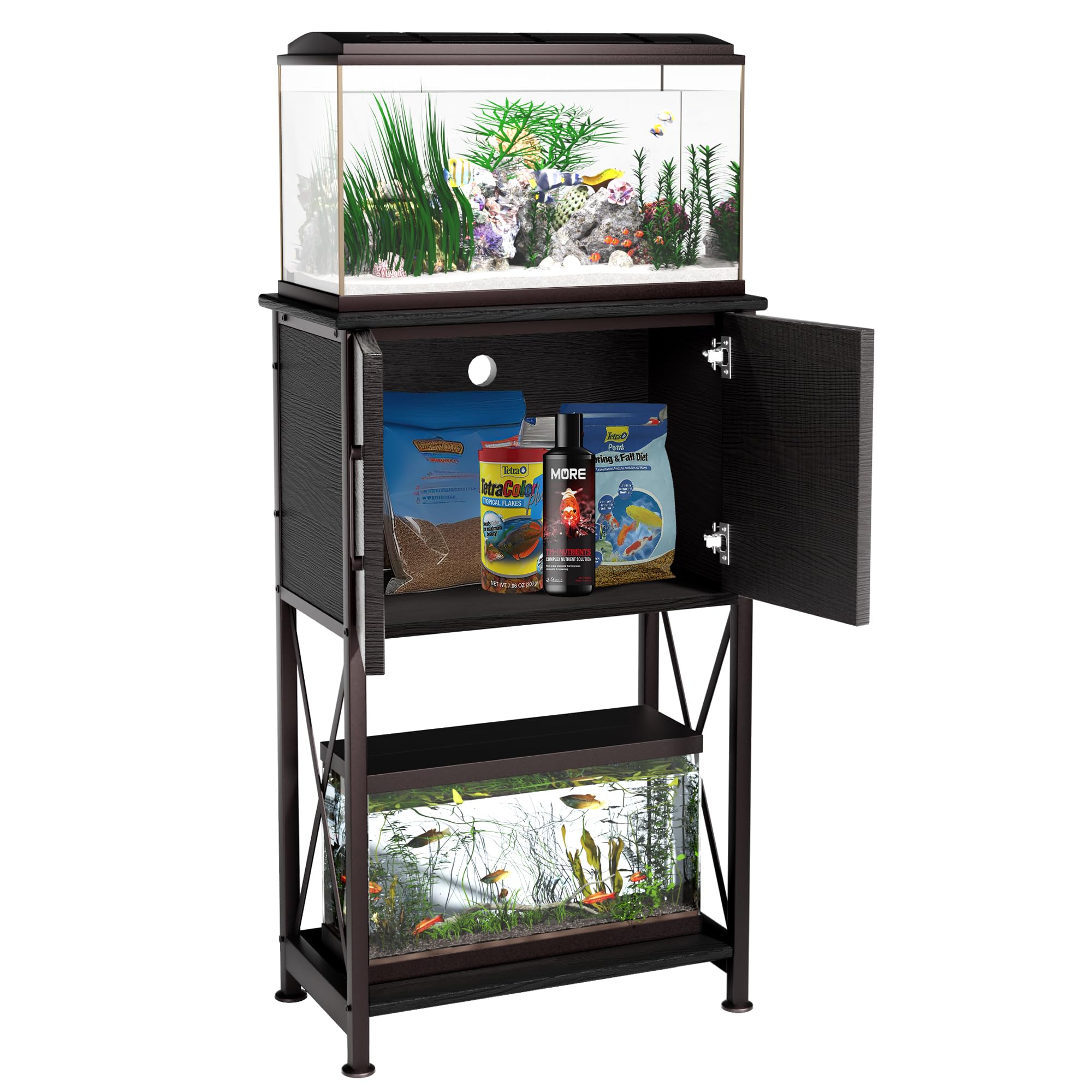 Herture fish-tank-stand-dimensions show 20.5 by 11.02 by 31.49 inches.