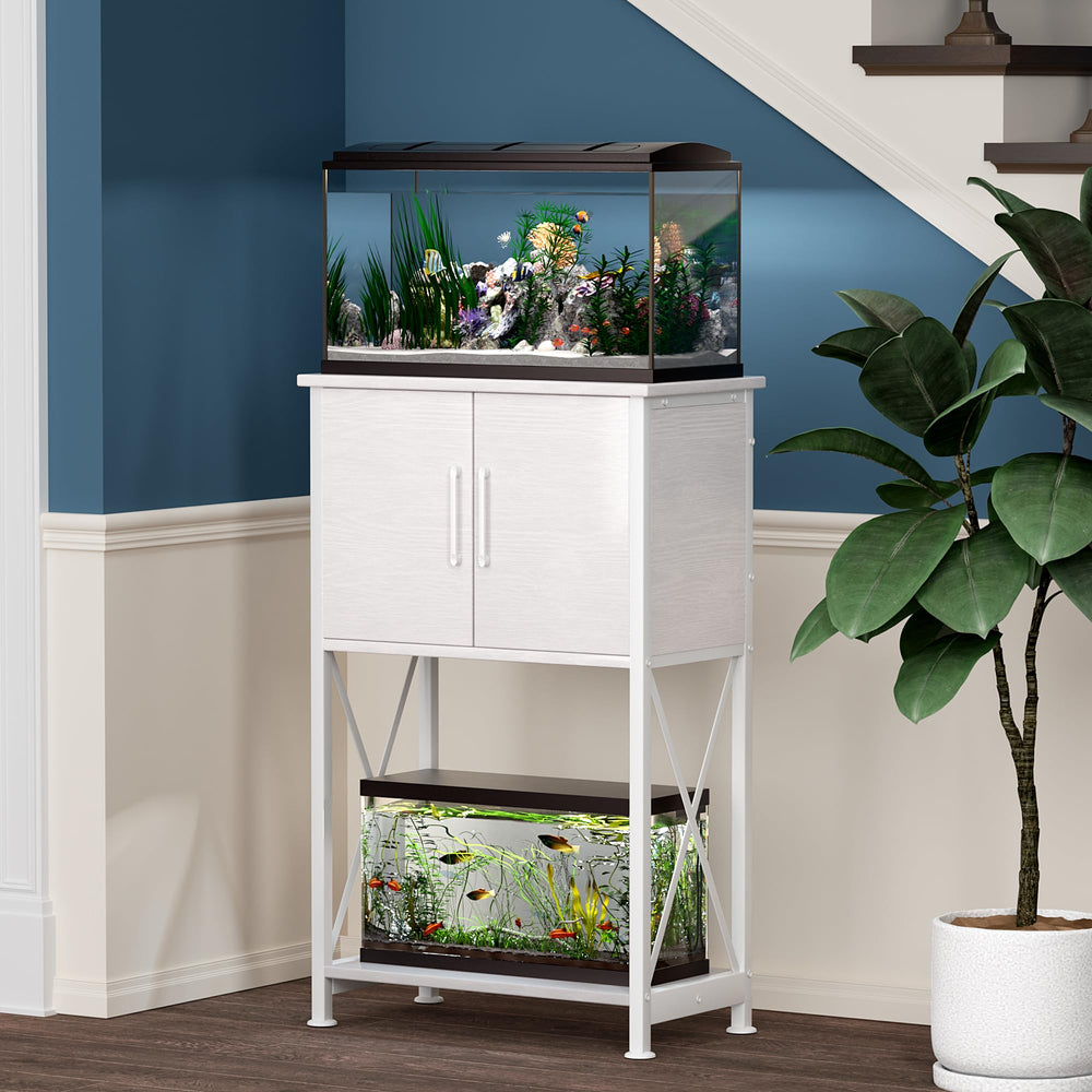 Herture fish tank stand compatible with top 5-10 gallon and bottom 5 gallon setups