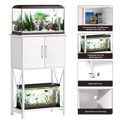 Herture fish tank stand storage cabinet interior keeps supplies organized