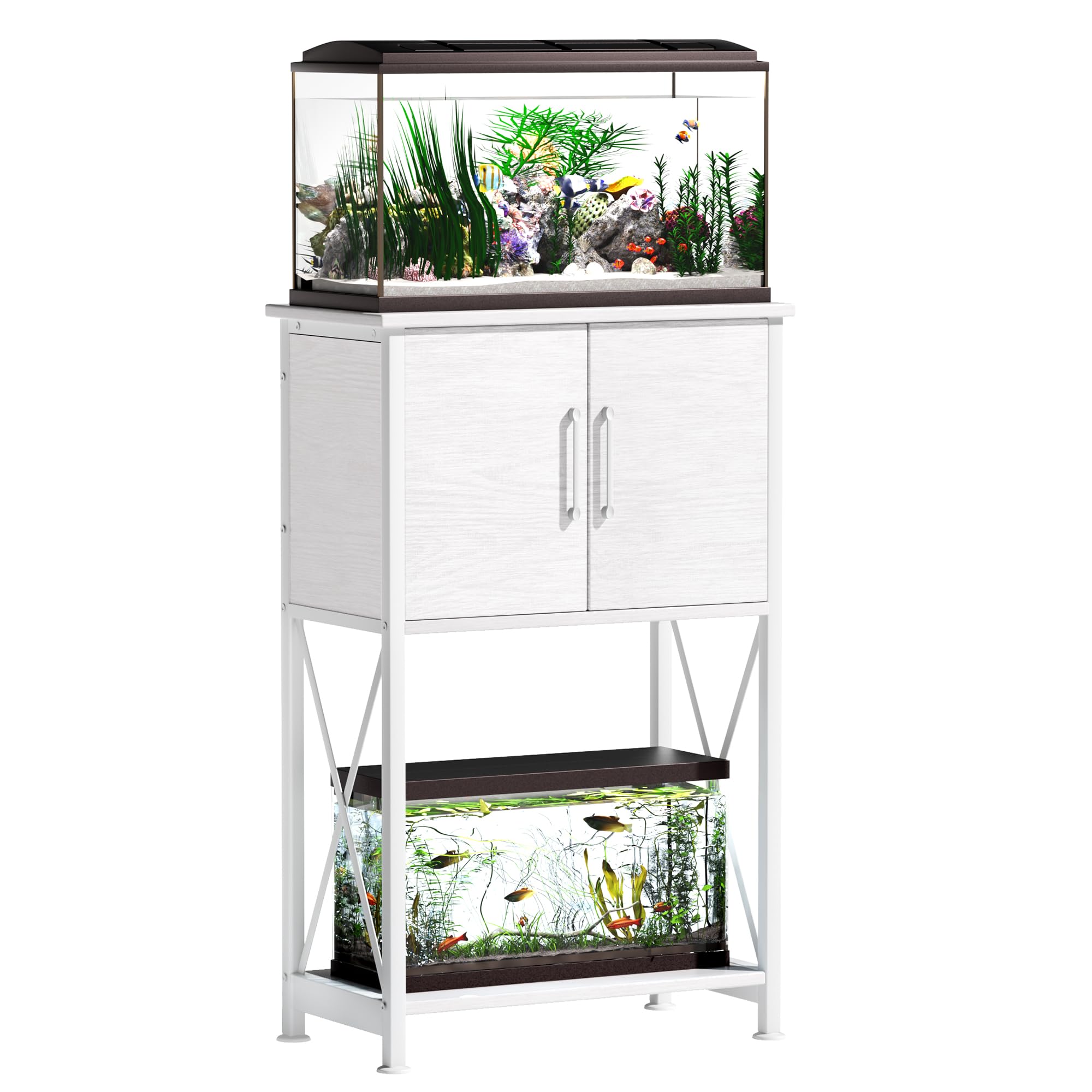 Herture fish tank stand top view with sturdy surface for 5-10 gallon tanks