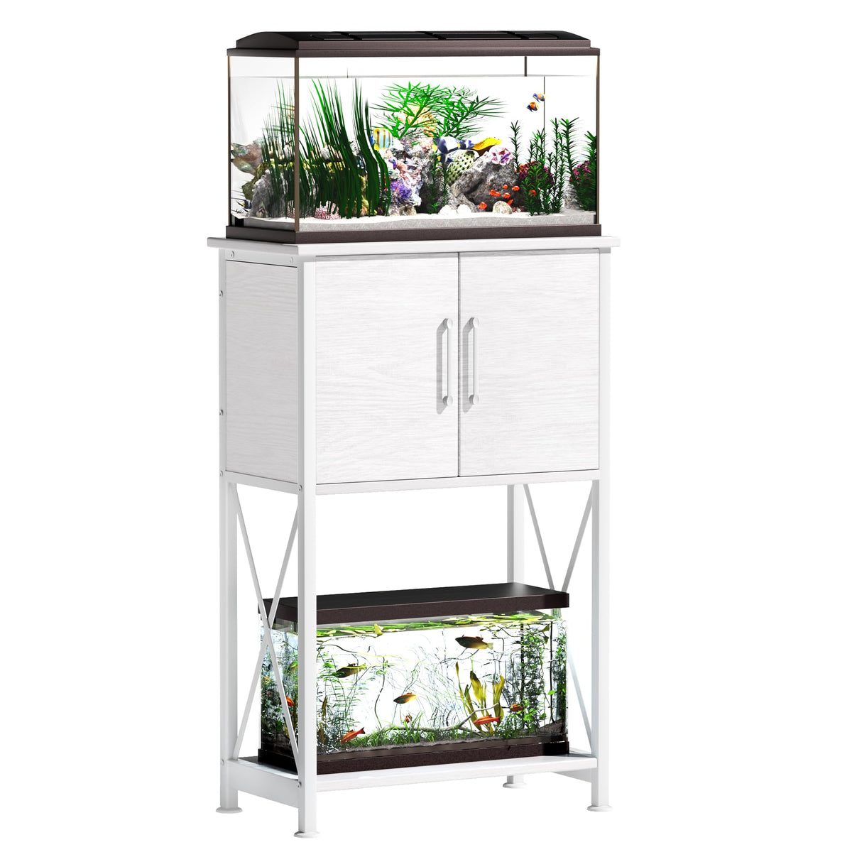 Herture fish tank stand top view with sturdy surface for 5-10 gallon tanks