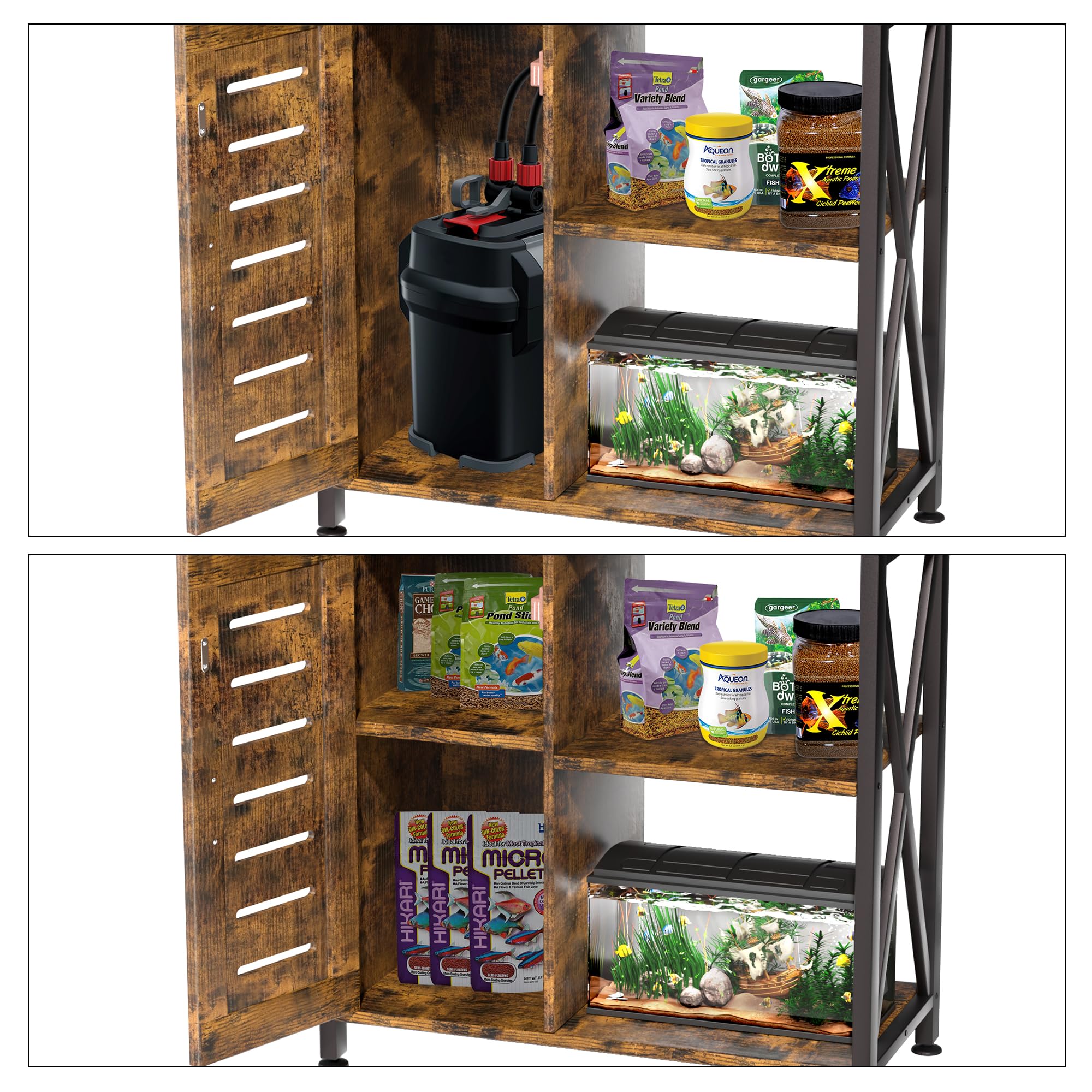 Herture stand bottom 5-gallon slot accommodates a secondary tank