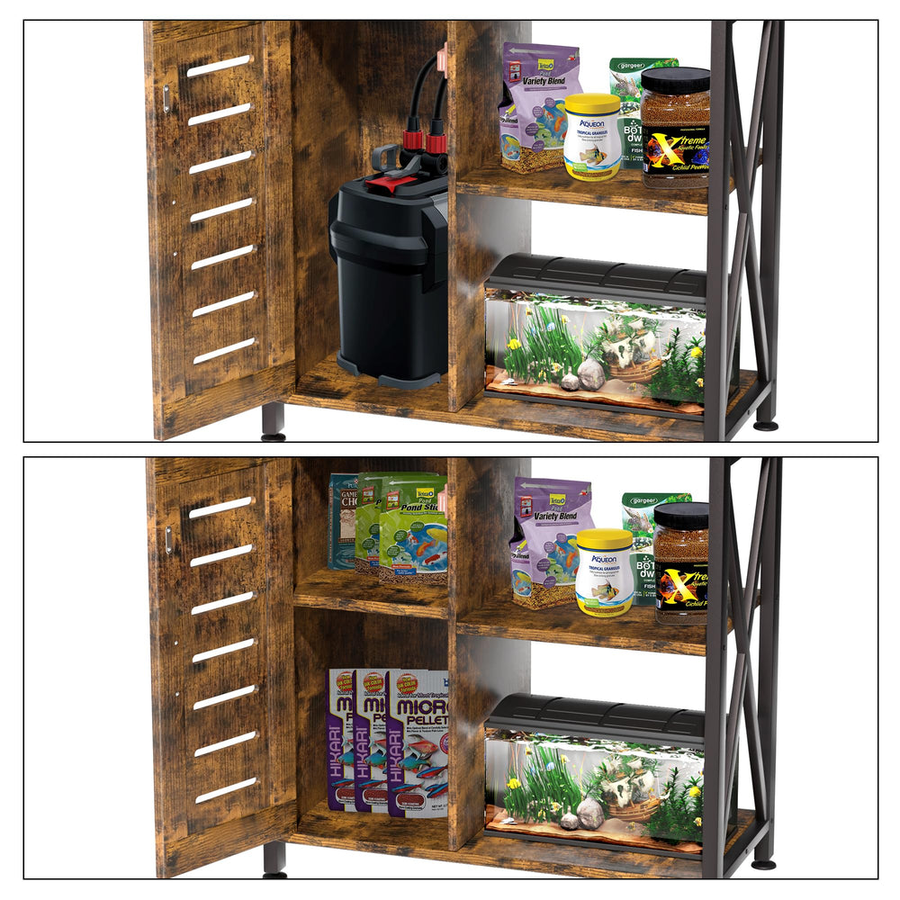 Herture stand bottom 5-gallon slot accommodates a secondary tank