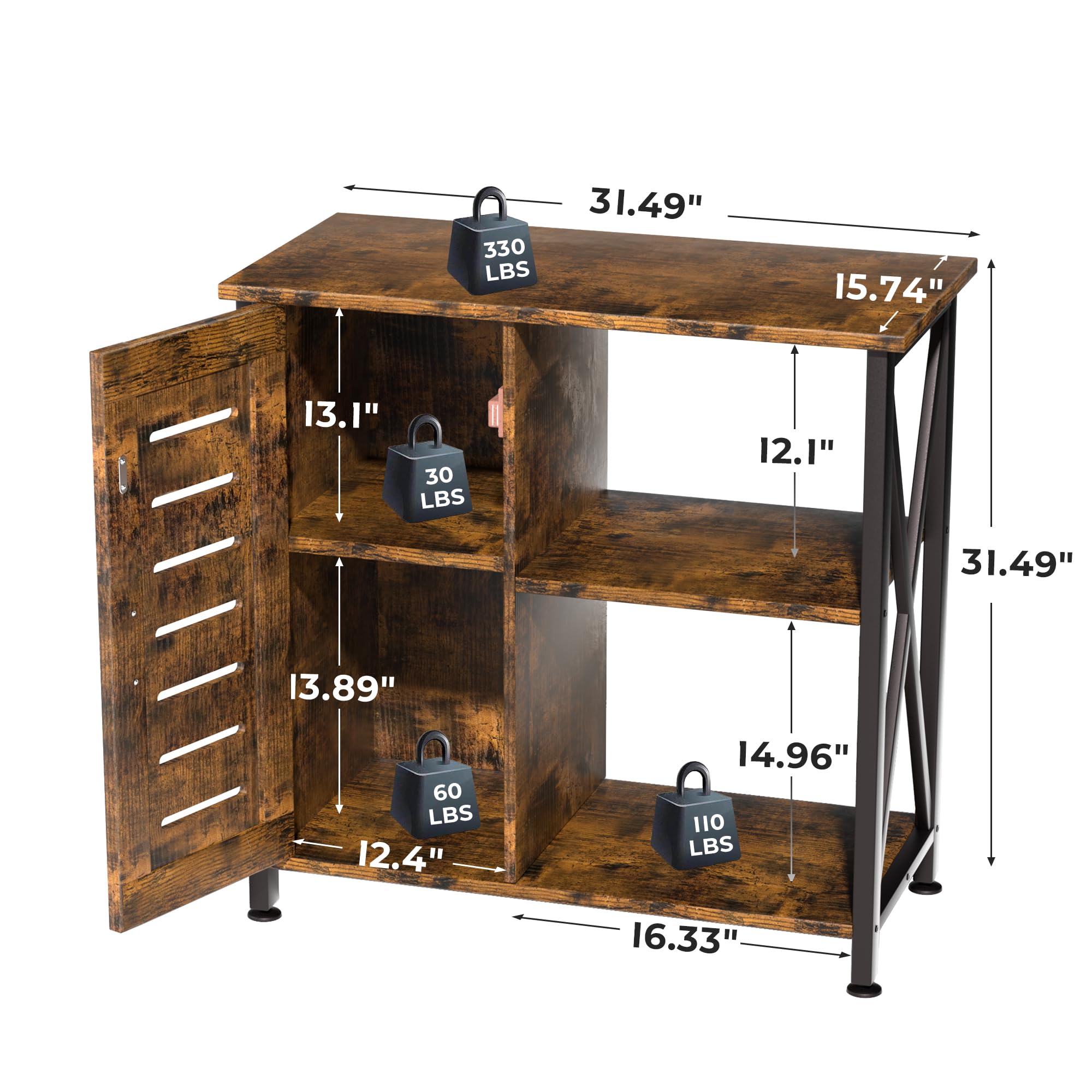 Herture stand dimensions 31.49 x 15.74 inches for compact spaces