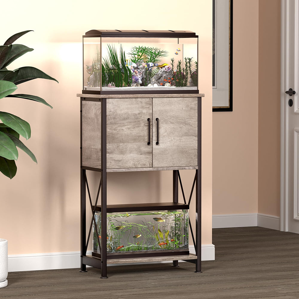Herture stand demonstrates heavy-duty capacity of 500 lbs top and 300 lbs bottom