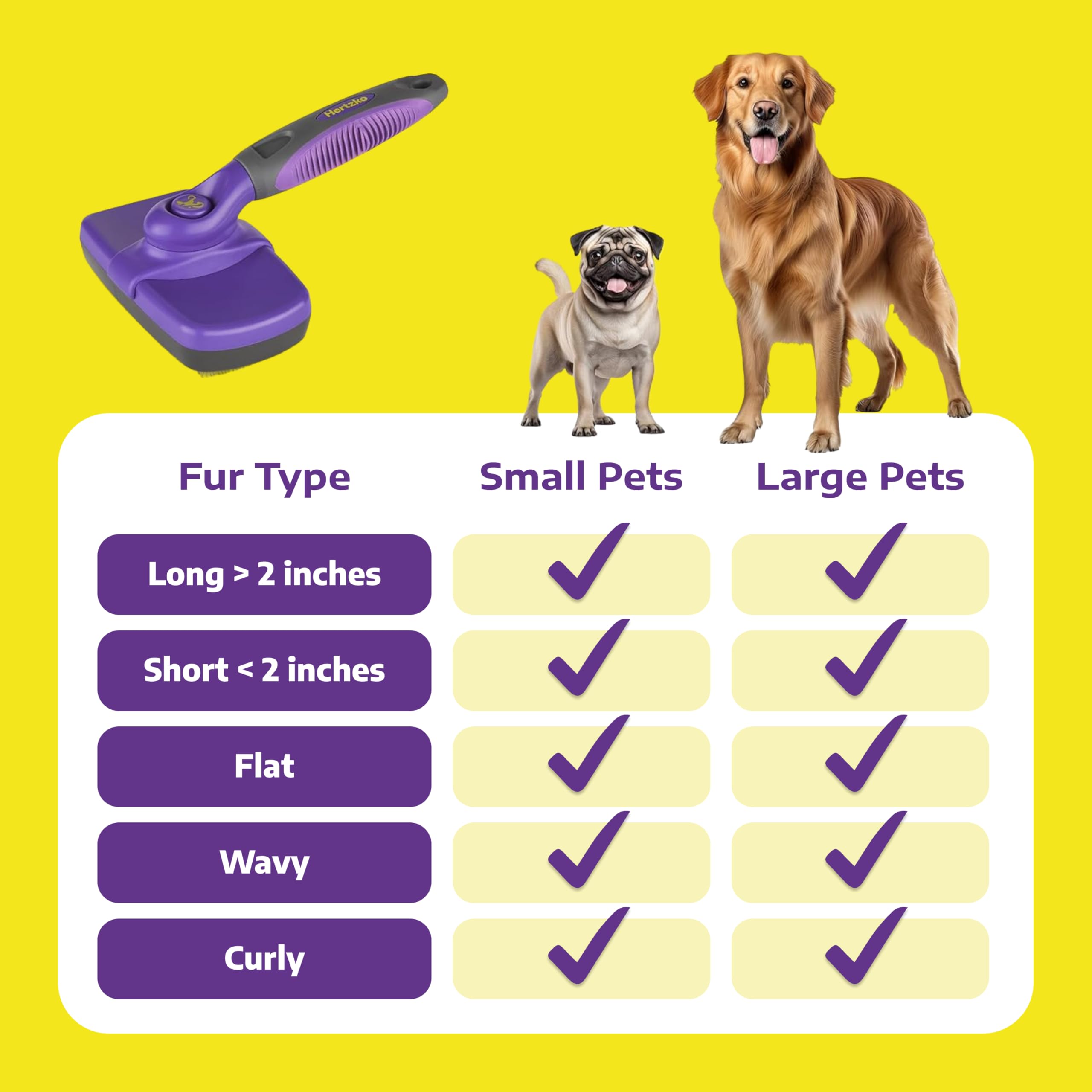 Hertzko brand slicker brush designed for dogs and cats.