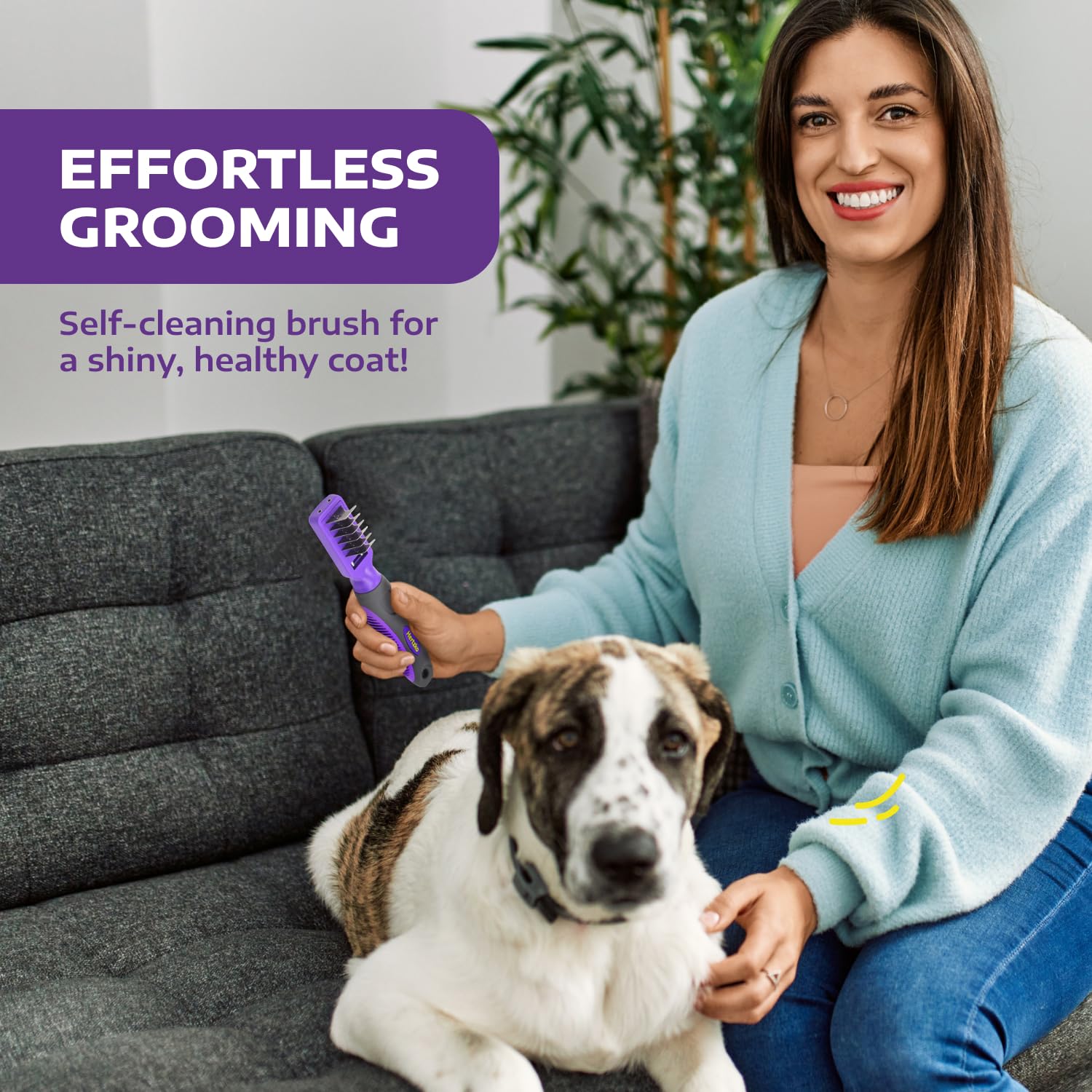 Hertzko dematting comb gentle on sensitive skin minimizes pulling