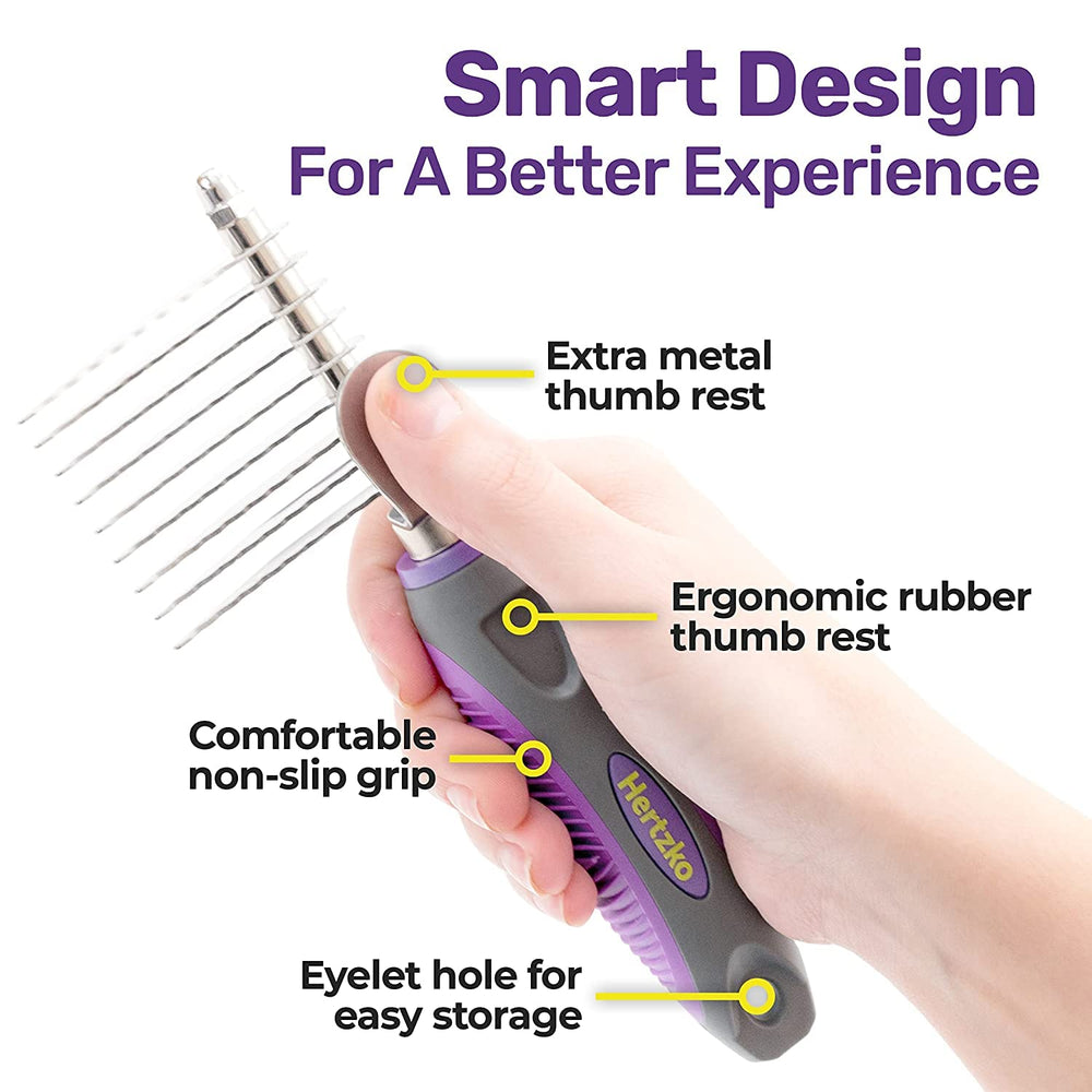 Hertzko precision teeth 2.5-inch help detangle mats smoothly