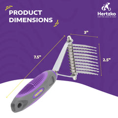 Hertzko dematting comb featuring safe rounded edges to protect skin.