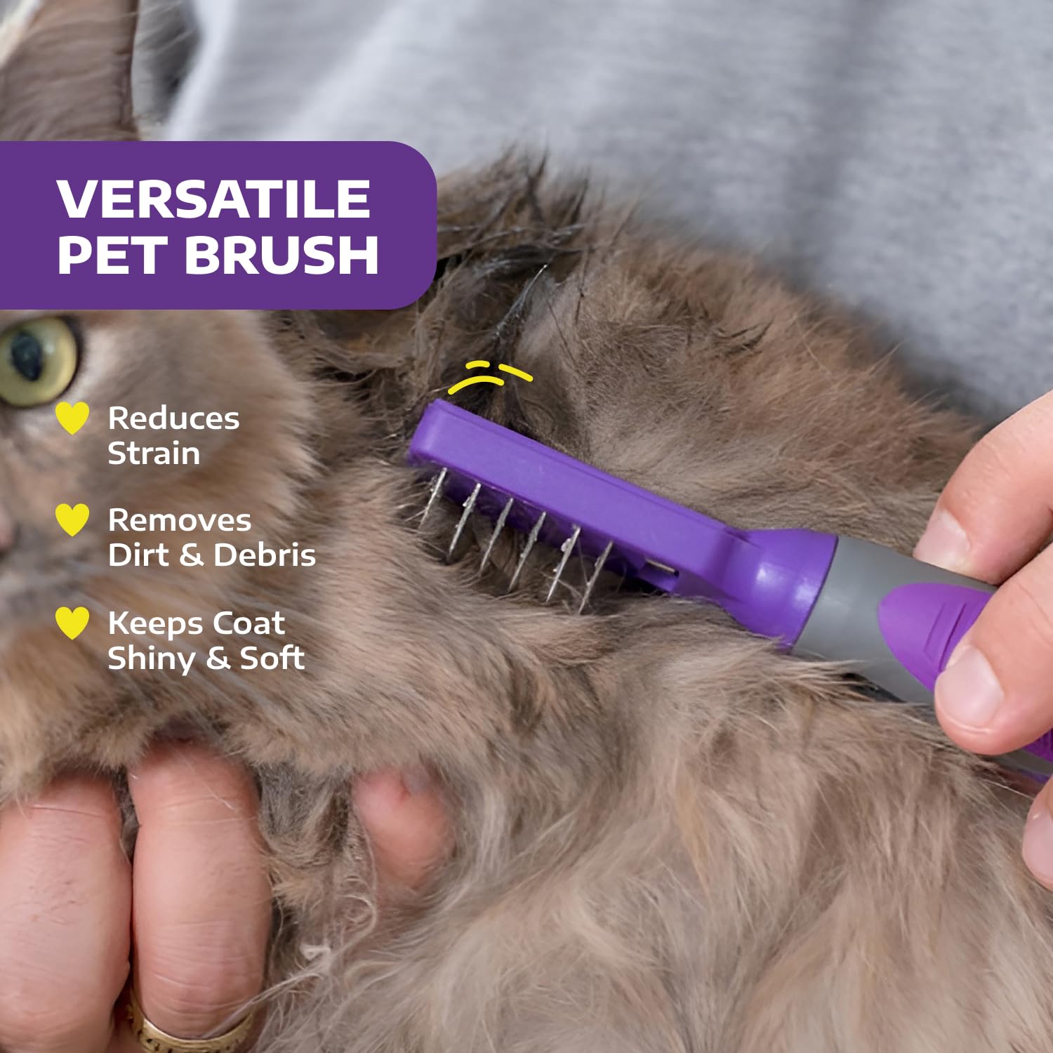 Hertzko dematting comb stainless steel teeth for durable tangles removal