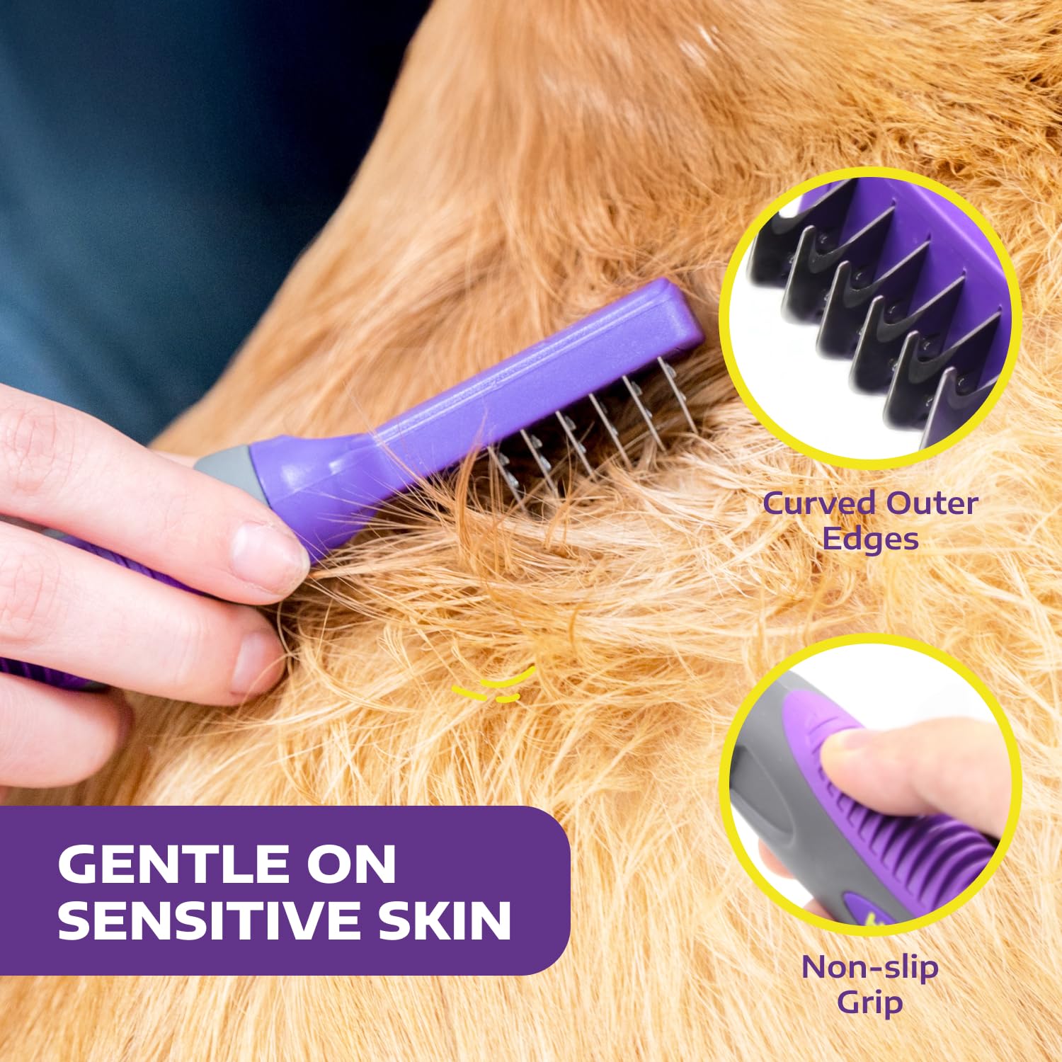 Hertzko 7 inch travel size dematting tool fits grooming kits