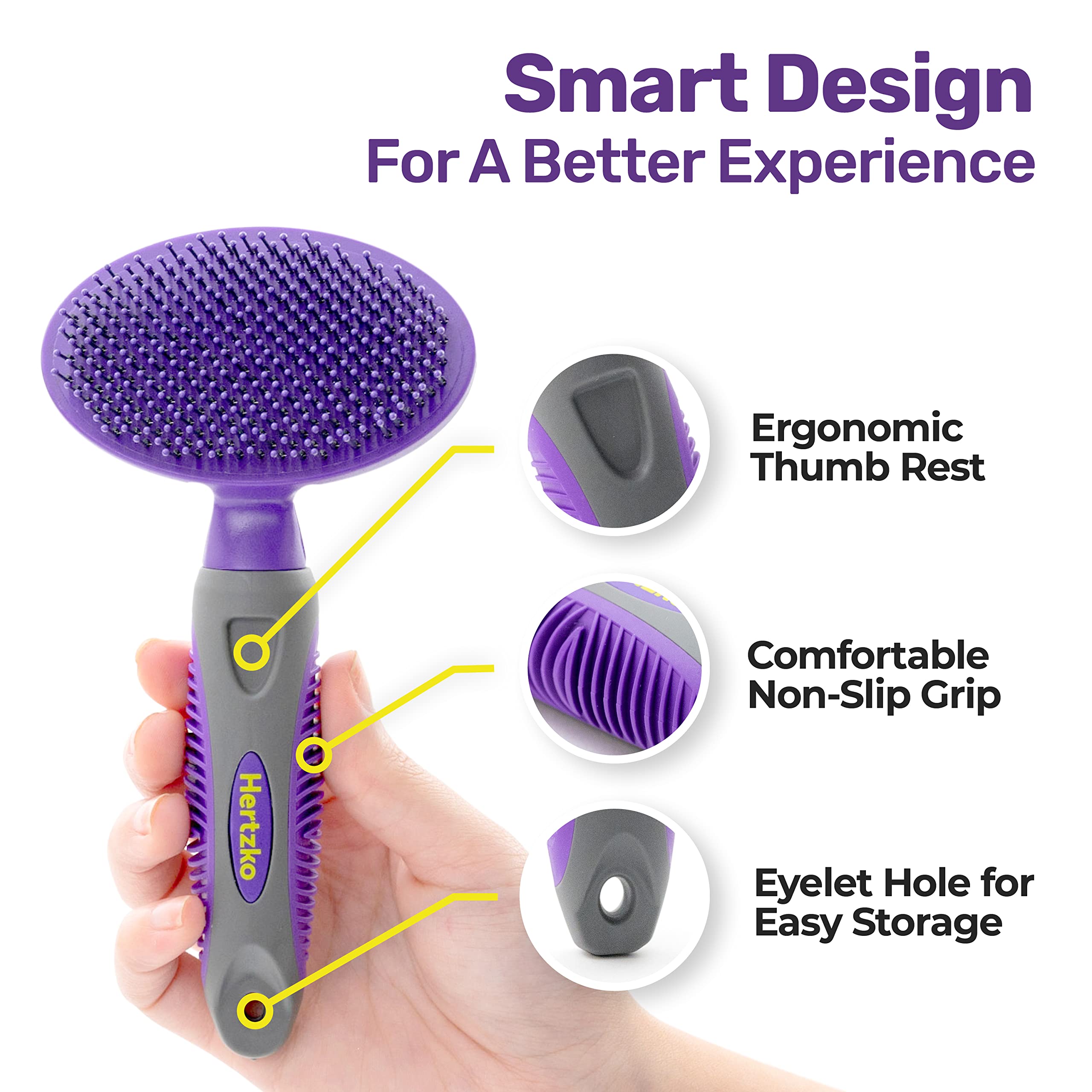 Hertzko brush for long and short hair dogs and cats