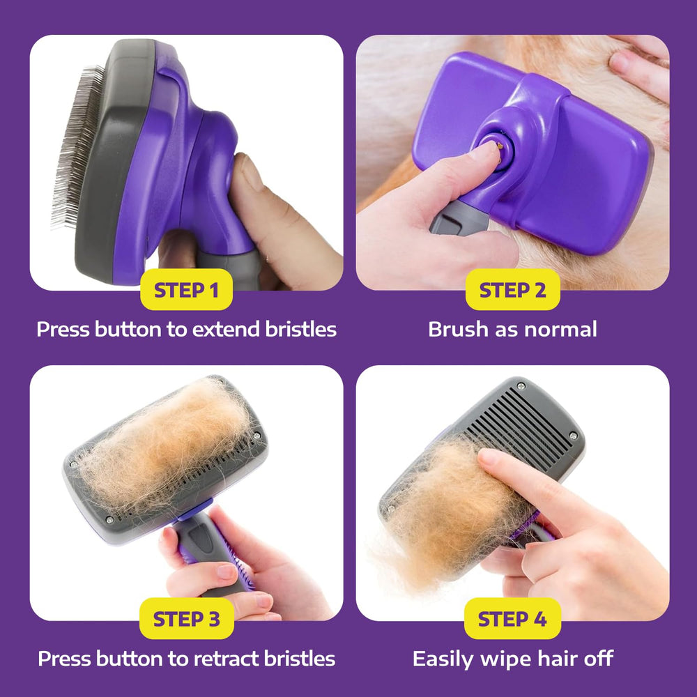 Mango ergonómico Hertzko anti-deslizante para sesiones cómodas de cepillado.