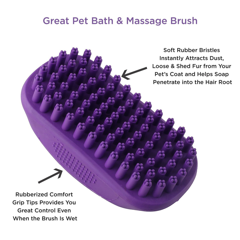 Hertzko Pet Bath Brush easy-clean design ready for next use.