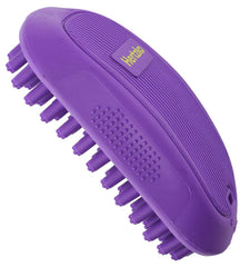 Hertzko Pet Bath Brush showing rubber grip for secure wet grooming.