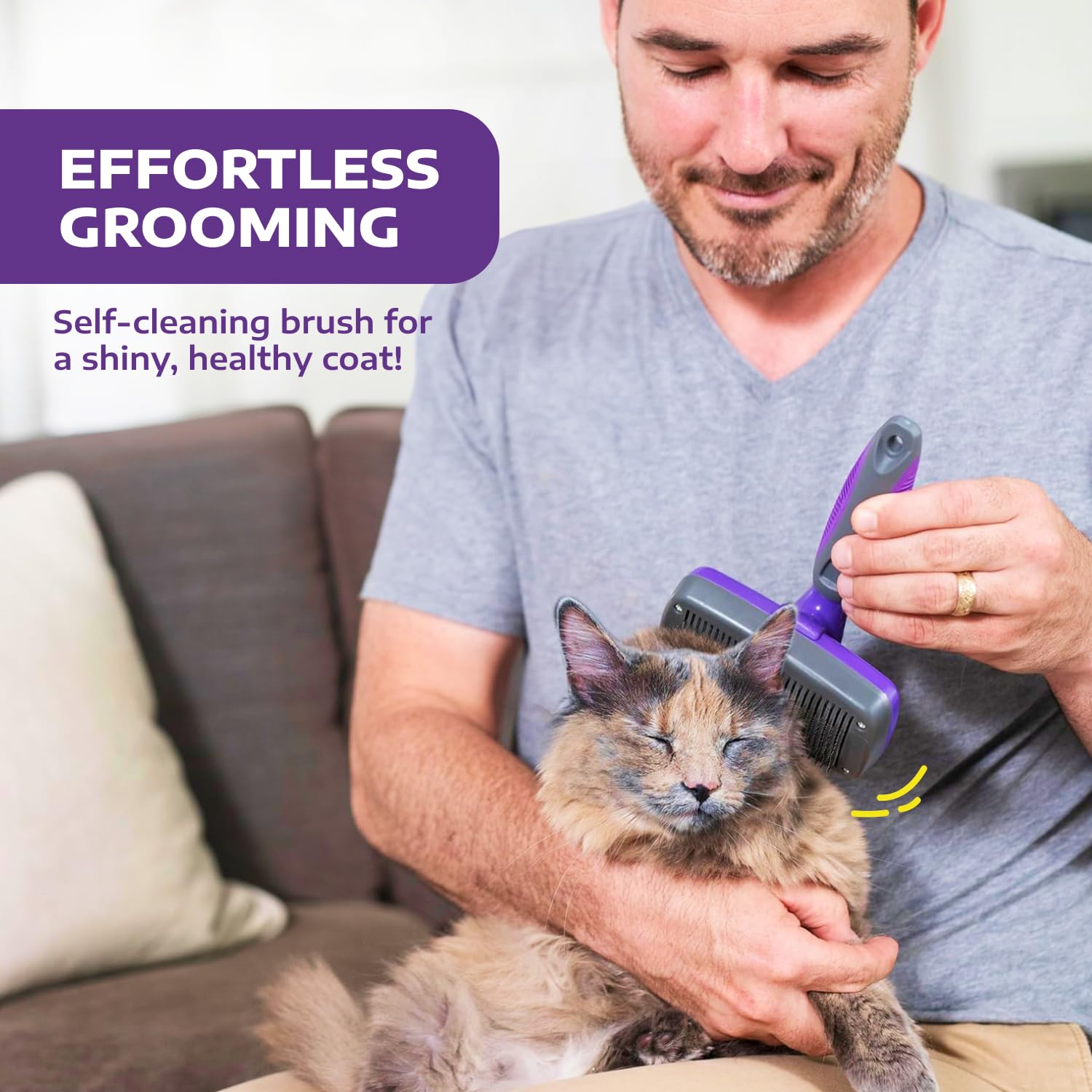 Hertzko self-cleaning slicker brush one-click clean makes grooming quick.