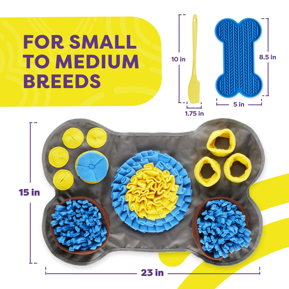 Hertzko snuffle mat features elastic bands for rolling and storage.